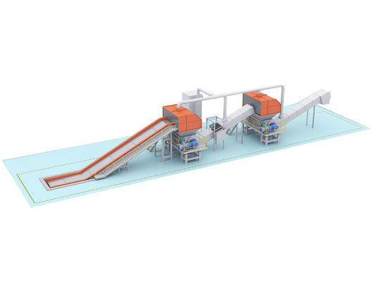 110kW パワー 8000KG 重量 アルミプロフィールの粉砕のためのダブルシャフトクラッシャー