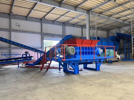 廃棄物家電用の二軸スレッダー 炭素鋼材料 8000 kg 重量