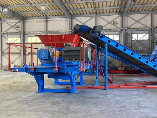 廃棄物家電用の二軸スレッダー 炭素鋼材料 8000 kg 重量